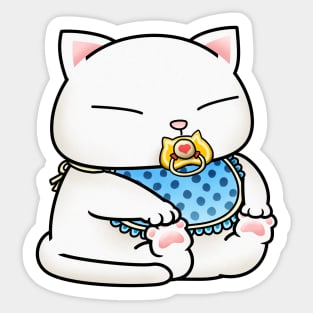 Cute White Baby Cat Sticker